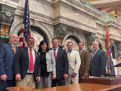 Left to Right:  Trey Bobinger, Jay McKnight, Nancy Depreo, Philip Moran, Mike Reso, Alan Moran, Chuck Clark